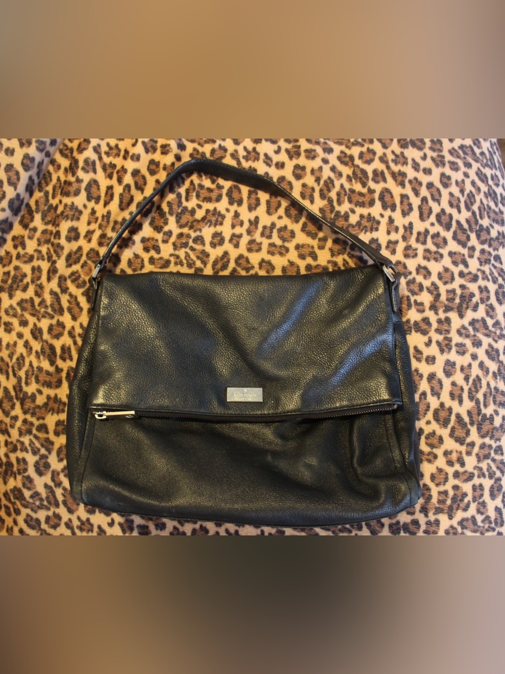 Kate Spade New York Black Pebbled Leather Hobo Shoulder Bag